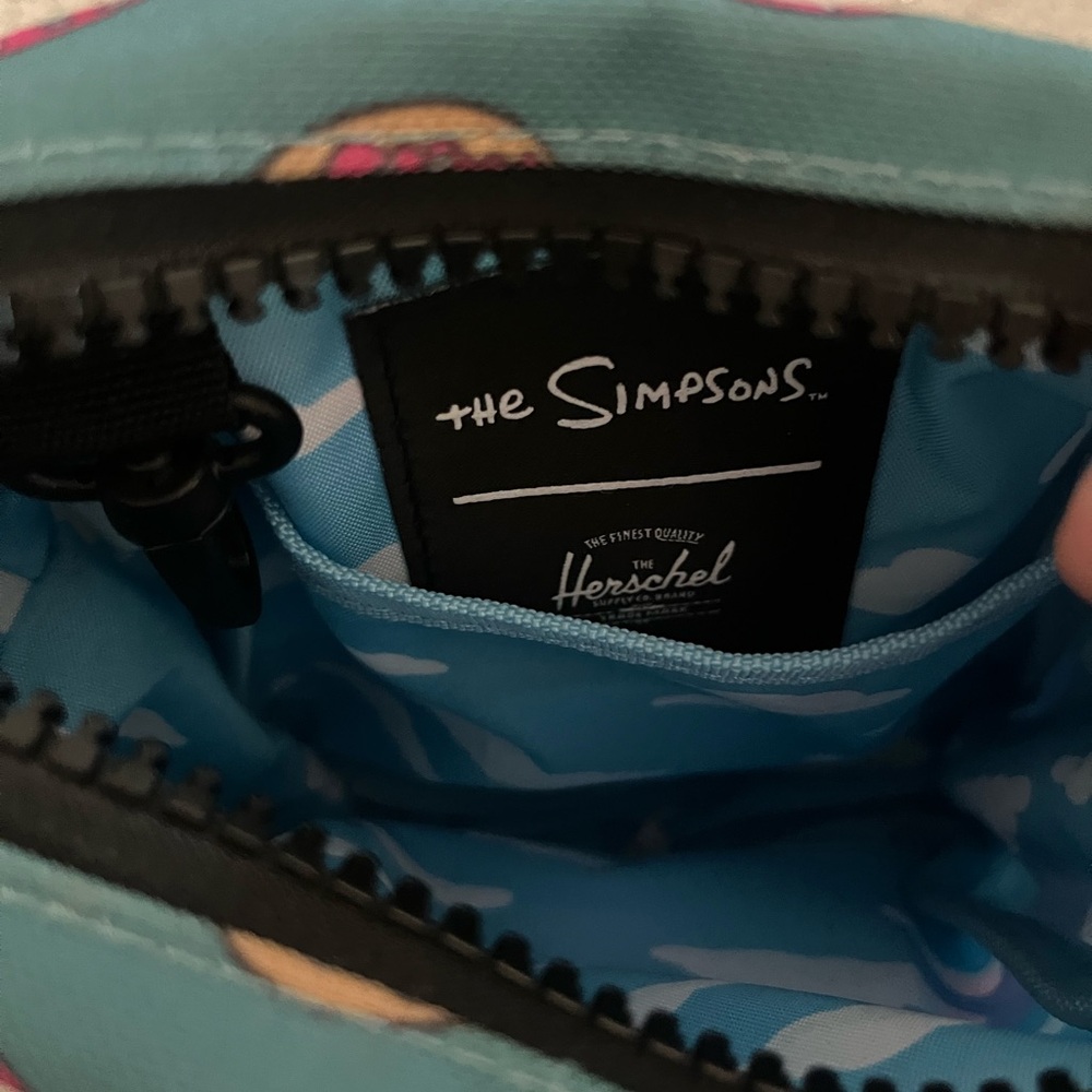 Herschel Simpson’s Teal Crossbody Bag with Pink Donut Print - Picture 5 of 5